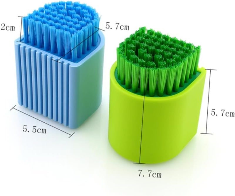 فرشاة غسيل ملابس صغيرة بشعيرات النايلون أداة تنظيف متعددة الوظائف للغسيل والأحذية باللون الأزرق - Image 2